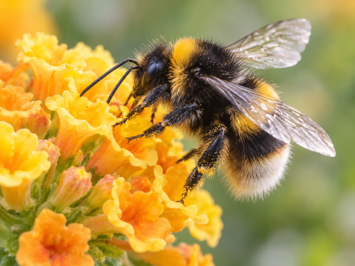 Sunlit-Bumblebee-on-Lantana-Flowers Bumblebee Removal Service